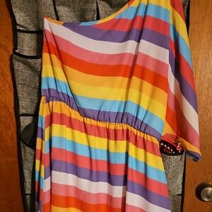 Fantastic Fawn Multicolor One Shoulder Dress